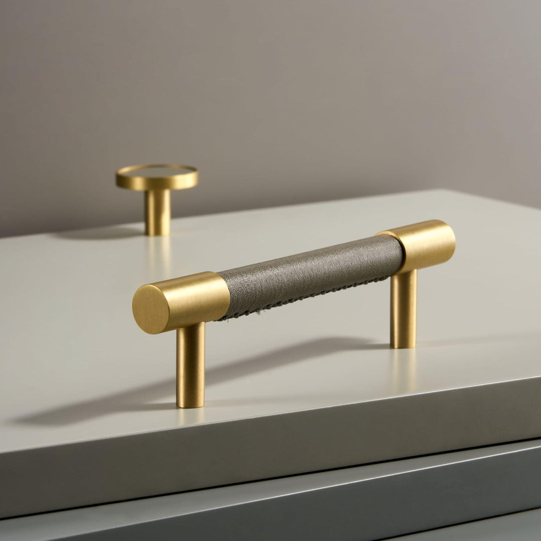 ARLO | Solid Brass & Leather Handles