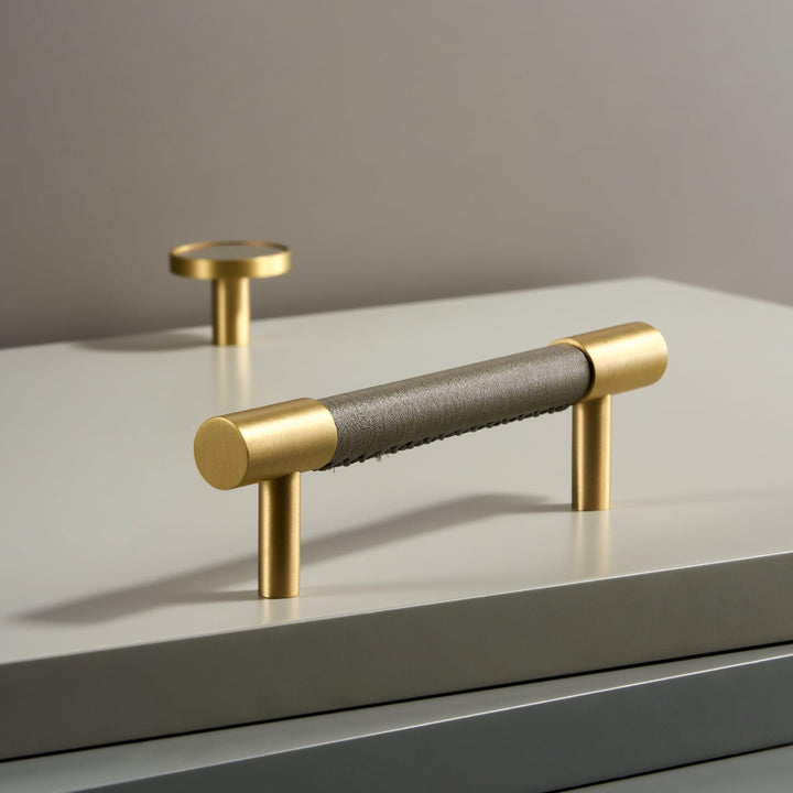 ARLO | Solid Brass & Leather Handles
