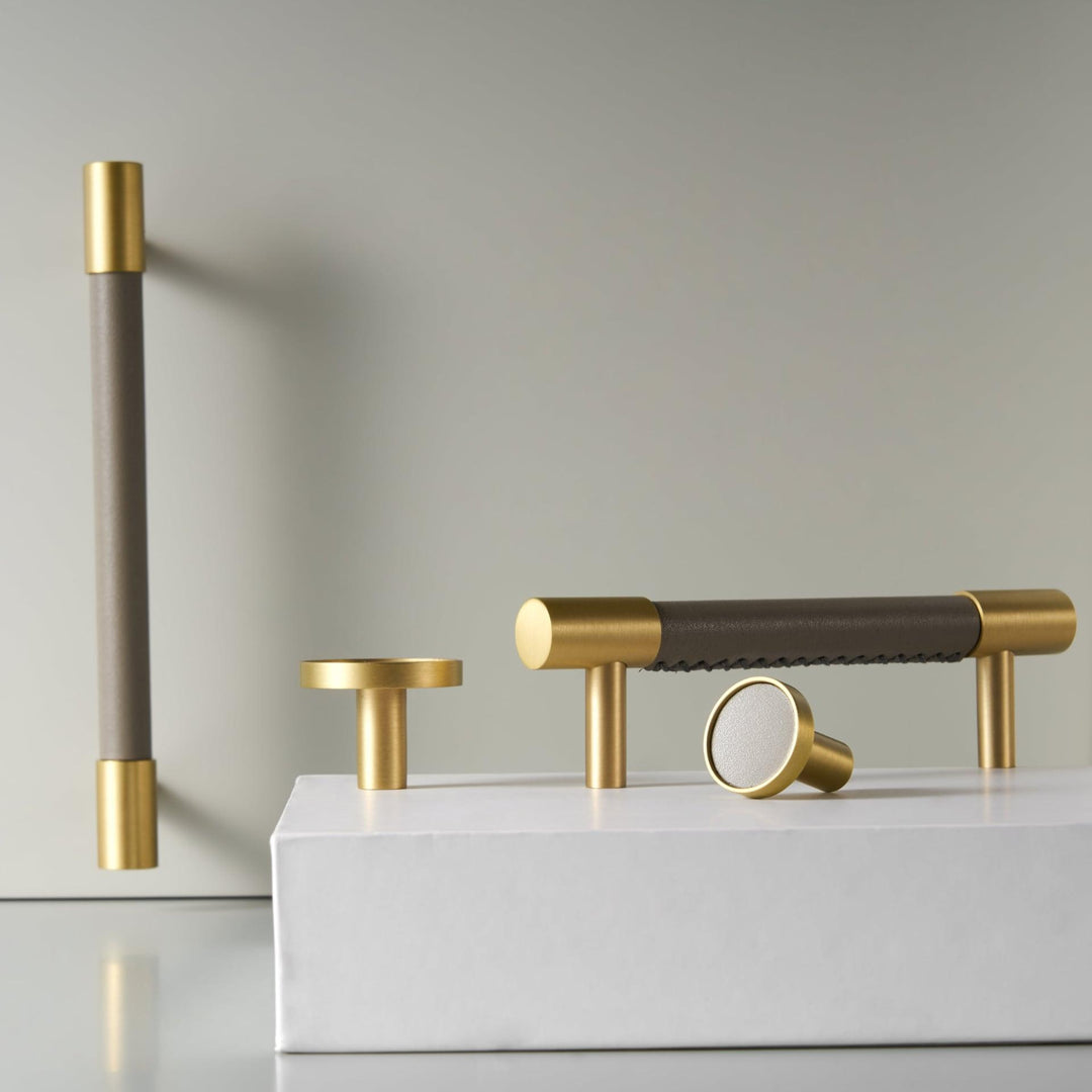 ARLO | Solid Brass & Leather Handles
