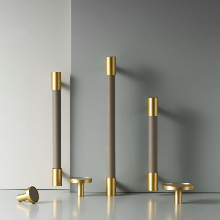ARLO | Solid Brass & Leather Handles