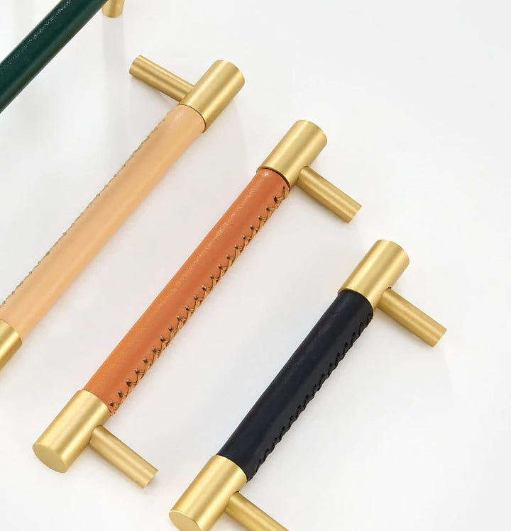 ARLO | Solid Brass & Leather Handles