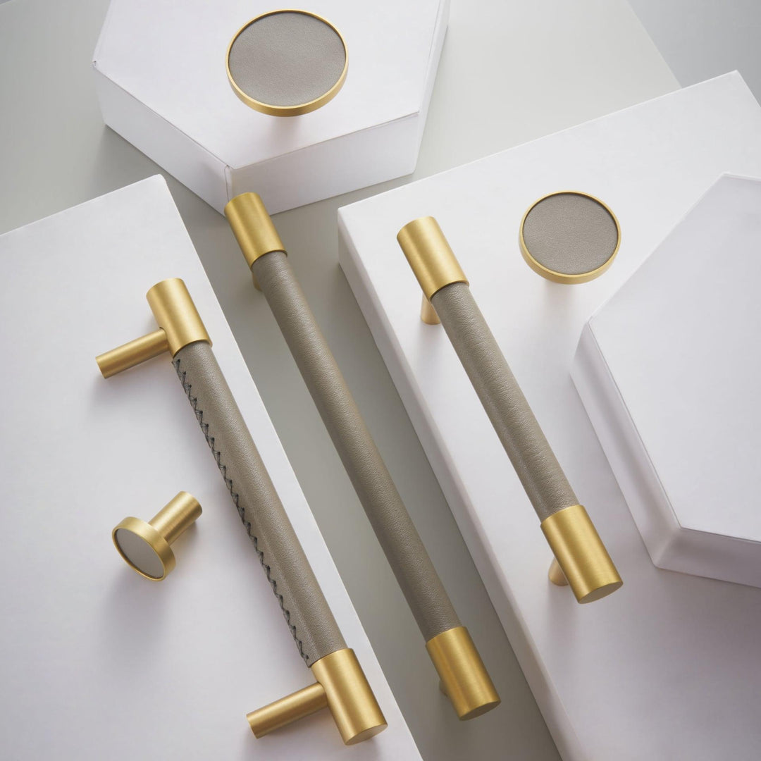 ARLO | Solid Brass & Leather Handles