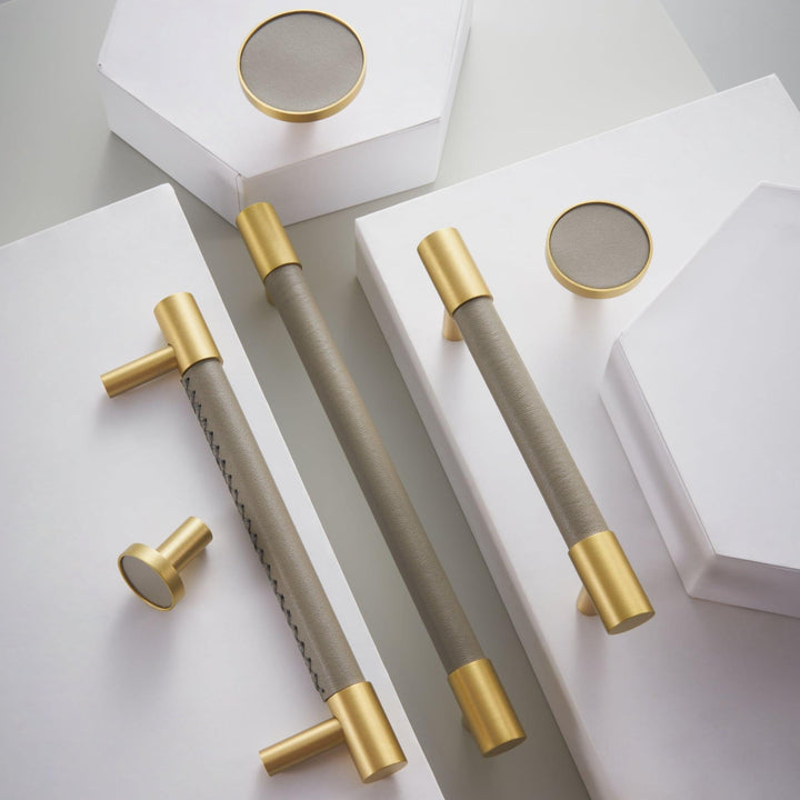 ARLO | Solid Brass & Leather Handles
