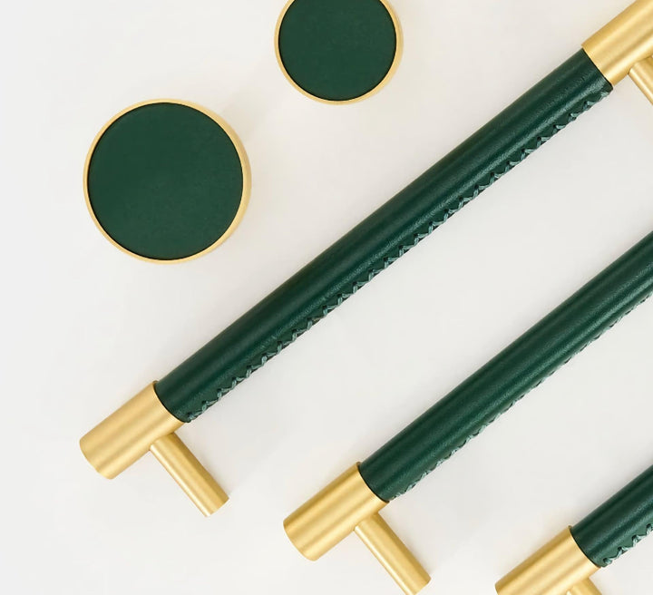 ARLO | Solid Brass & Leather Handles