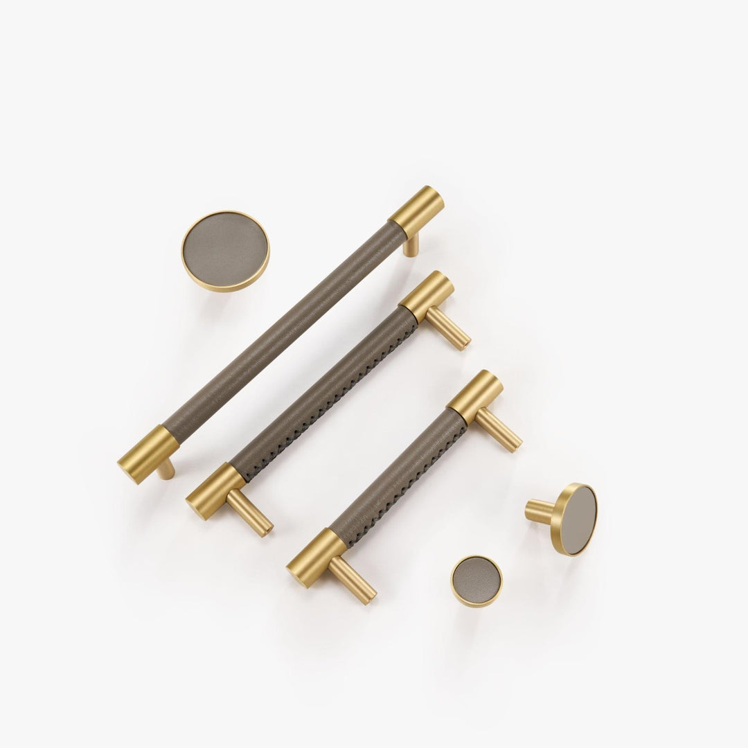 ARLO | Solid Brass & Leather Handles