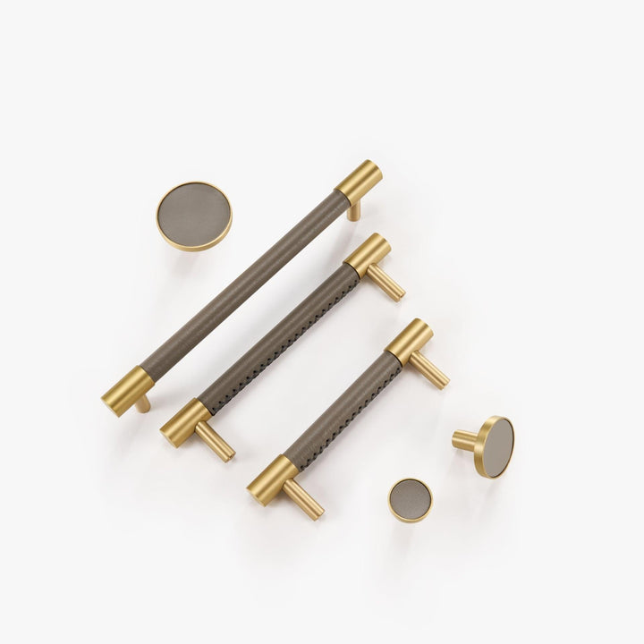 ARLO | Solid Brass & Leather Handles