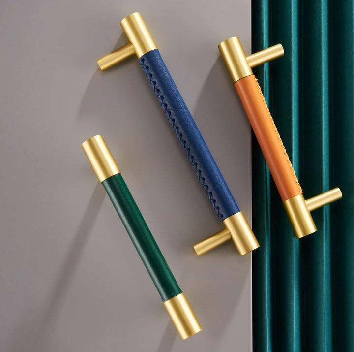 ARLO | Solid Brass & Leather Handles