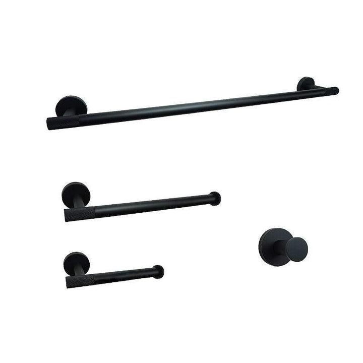 LUMEN | Bathroom Hardware Set | Knurled | Matte Black