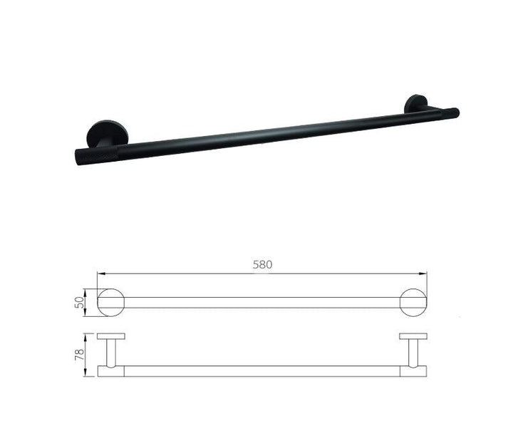 LUMEN | Bathroom Hardware Set | Knurled | Matte Black