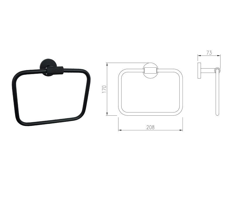 LUMEN | Bathroom Hardware Set | Knurled | Matte Black