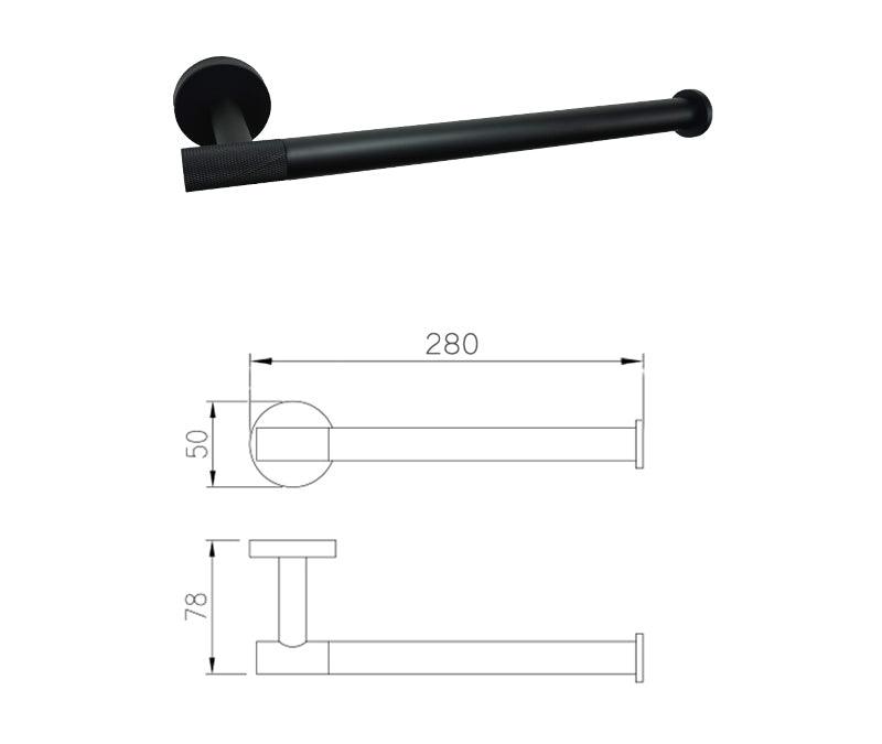 LUMEN | Bathroom Hardware Set | Knurled | Matte Black
