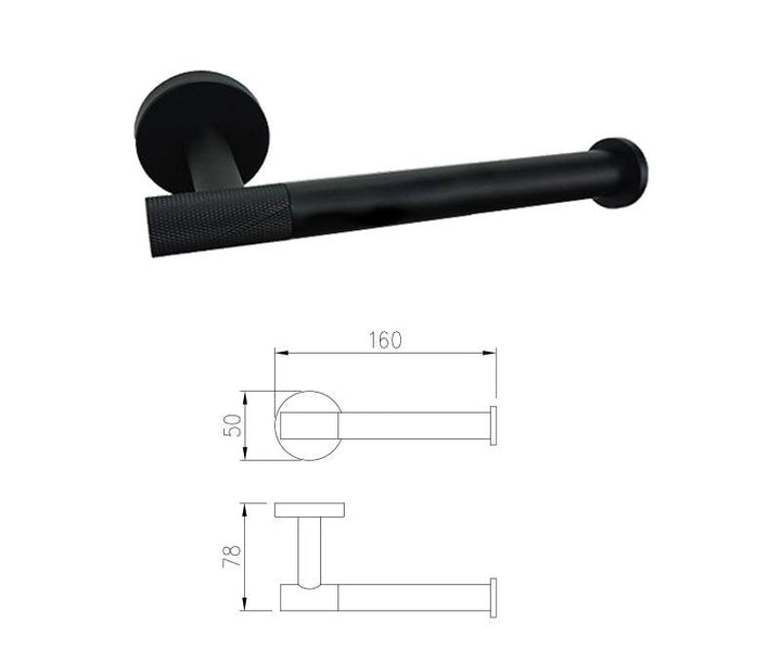 LUMEN | Bathroom Hardware Set | Knurled | Matte Black