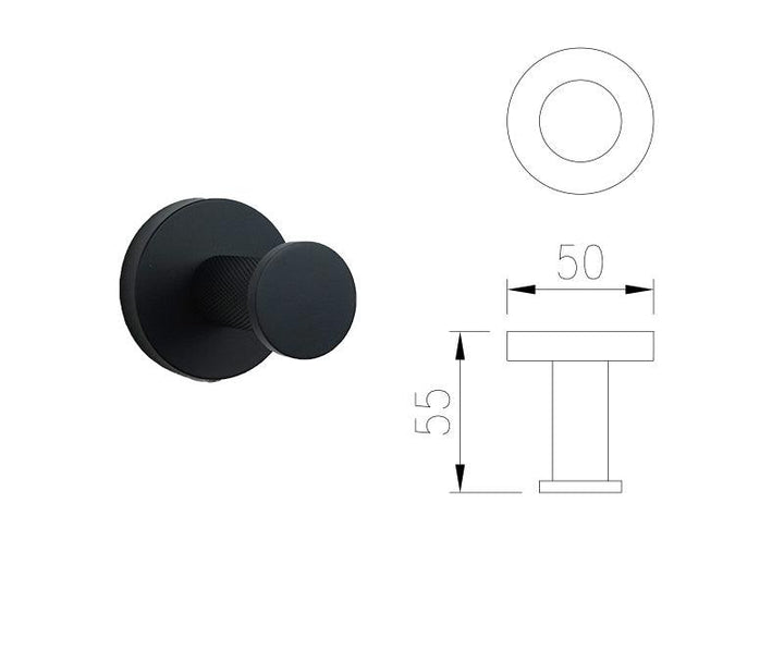 LUMEN | Bathroom Hardware Set | Knurled | Matte Black