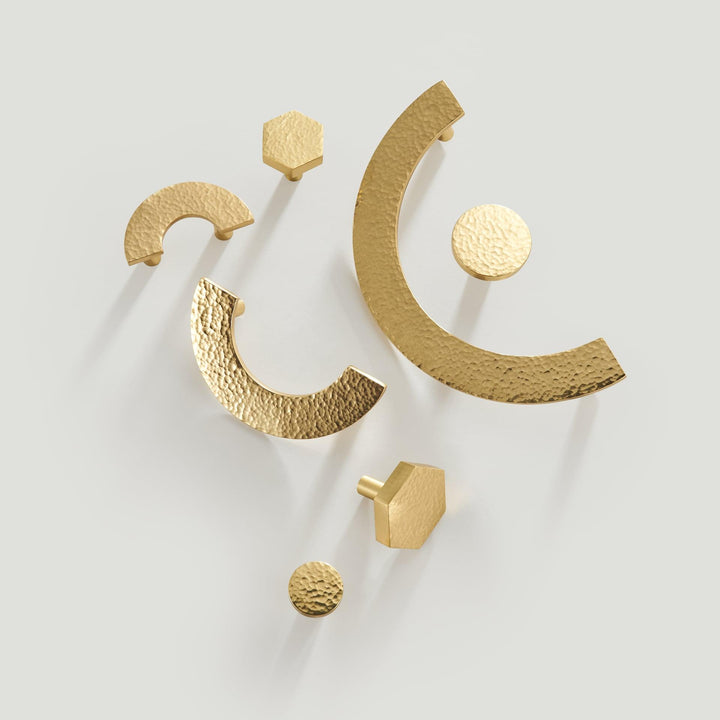 VARO | HAMMERED BRASS SEMI-CIRCLE HANDLES