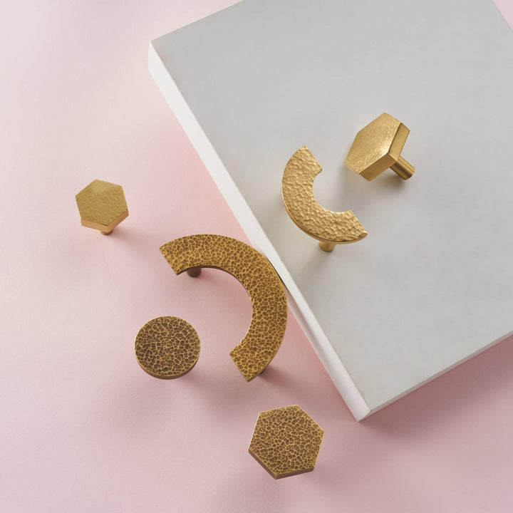 VARO | HAMMERED BRASS SEMI-CIRCLE HANDLES