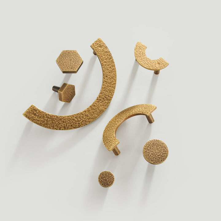 VARO | HAMMERED BRASS SEMI-CIRCLE HANDLES