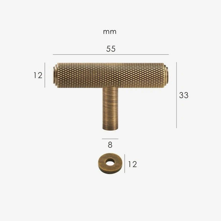 BEMPI | Solid Knurled Brass T-Pull