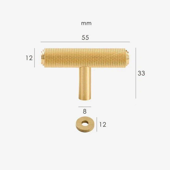 BEMPI | Solid Knurled Brass T-Pull